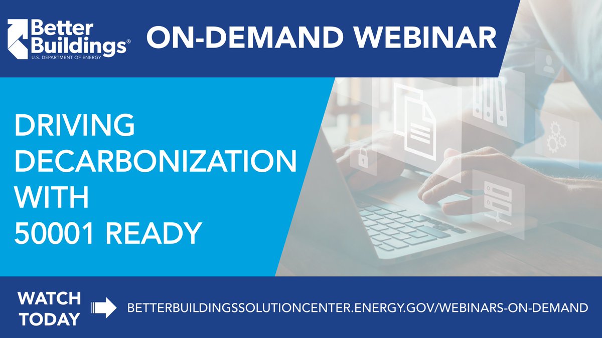 BetterBldgsDOE's tweet photo. How can @ENERGY’s new 50001 Ready #decarbonization management guidance help your organization reduce energy-related GHG emissions? Watch our on-demand webinar ft. @BerkeleyLab &amp; DOE to find out: https://t.co/NSWhMG2QHL https://t.co/89VgNso31W
