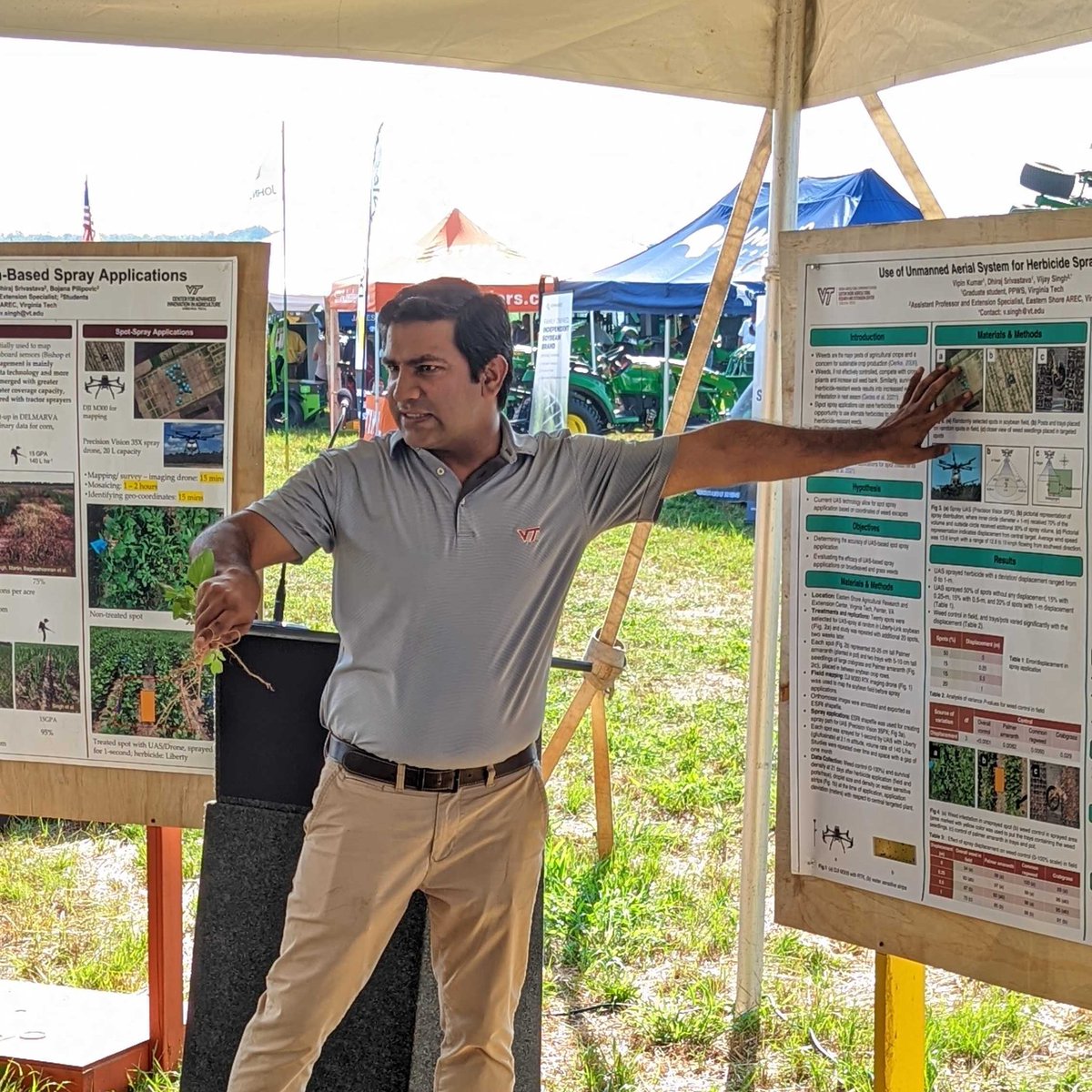 VTCals's tweet photo. #VTCALS, @VACoopExt, &amp; #VirginiaTechCAIA experts are giving demonstrations of cutting-edge agricultural technologies and research at today's Va Ag Expo. https://t.co/dxvFN2YgKC