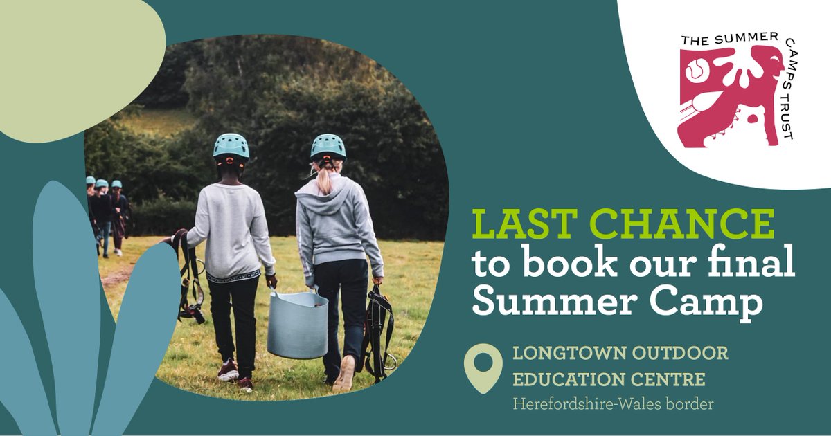 TryOut Summer Camps enable UK-based children to discover all the fun and benefits of going to Summer Camp. We have spaces available. 📅 21st August - 28th August 📍LONGTOWN OUTDOOR EDUCATION CENTRE, Hereford, Wales Find out more here 👉🏼summercampstrust.org/tryout-camps