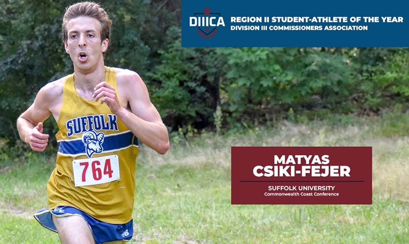 CNE_Sports's tweet photo. More accolades coming in for @gosuffolkrams Matyas Csiki-Fejer!

He was named the inaugural @D3Commissioners Region II Men's Sports Student-Athlete of the Year!

READ: https://t.co/ye4R8IVLTd

#whyd3 #CCCXC #CCCTRACK https://t.co/eVAKjMRUM5