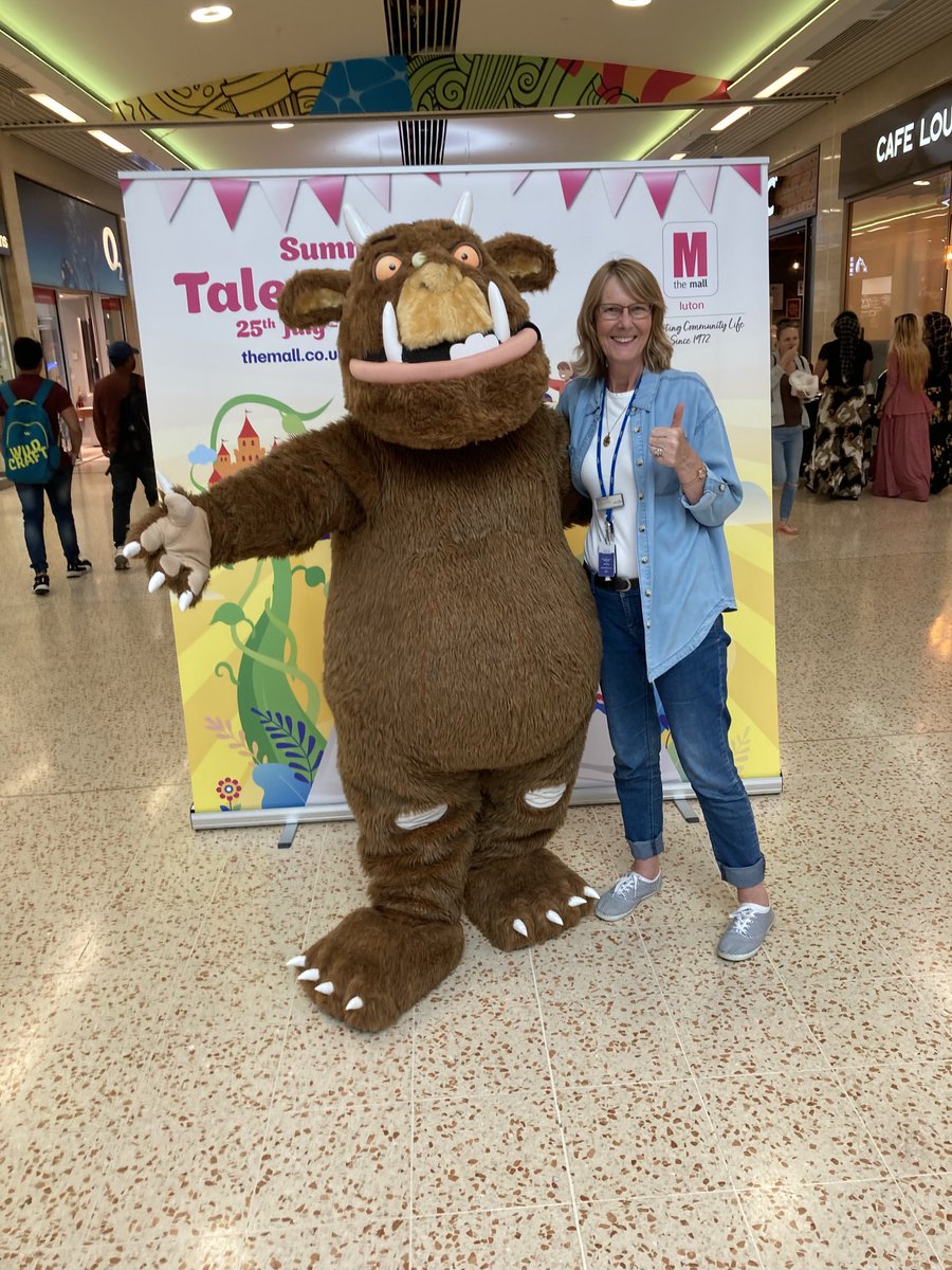 LutonLibraries's tweet photo. We had a visit from the Gruffalo today. Look out for another exciting visitor next Thursday and make sure you visit the Reading Garden in the Mall! #LutonLibraries #SummerReadingChallenge #theMall https://t.co/DVtR9F75tU