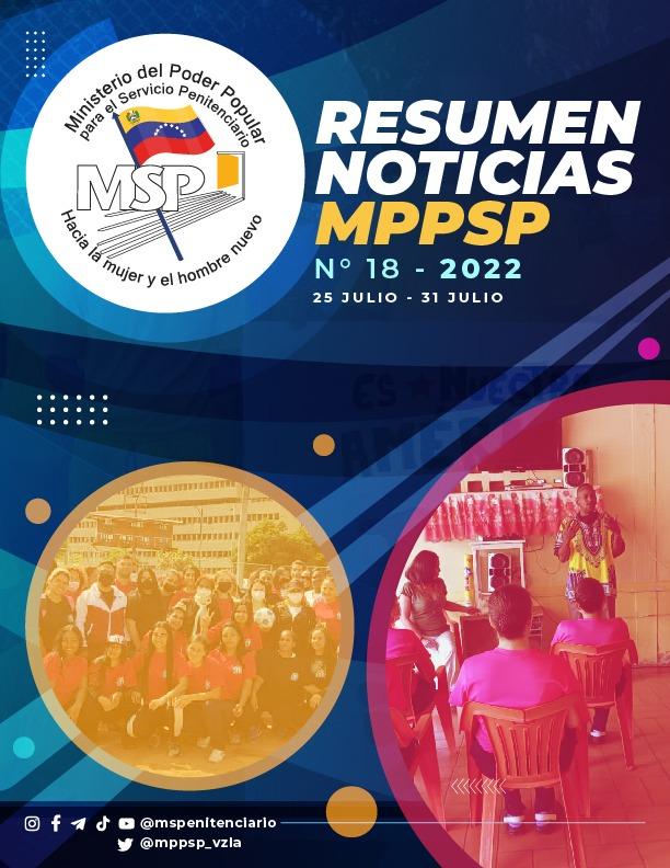 mppsp_vzla's tweet photo. #ResumenMPPSP 🔍|| No te pierdas las noticias más destacadas, ejecutadas por el Ministerio del Poder Popular para el Servicio Penitenciario, en pro del Fortalecimiento Integral del Sistema Penitenciario en Venezuela y la garantía de los DDHH.
#MaduroIndestructible https://t.co/jhm5obeGns