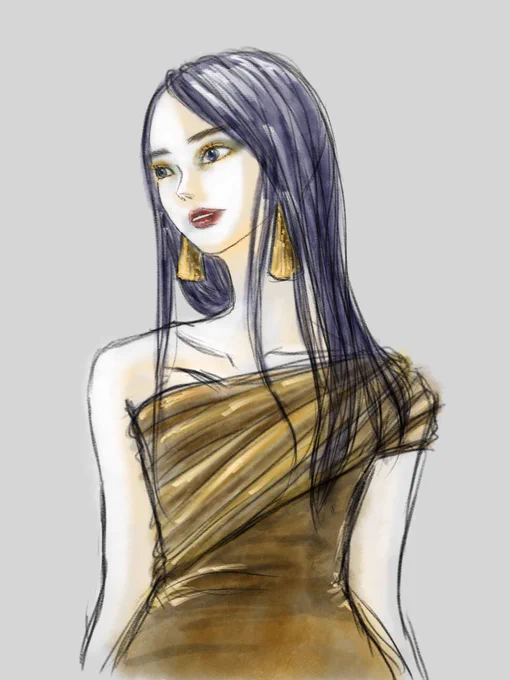 妖怪人間のベラみたいになったまた塗り直すかもな#イラスト #落書き 