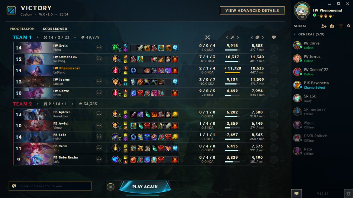 iwa lf warmup fast 2 games