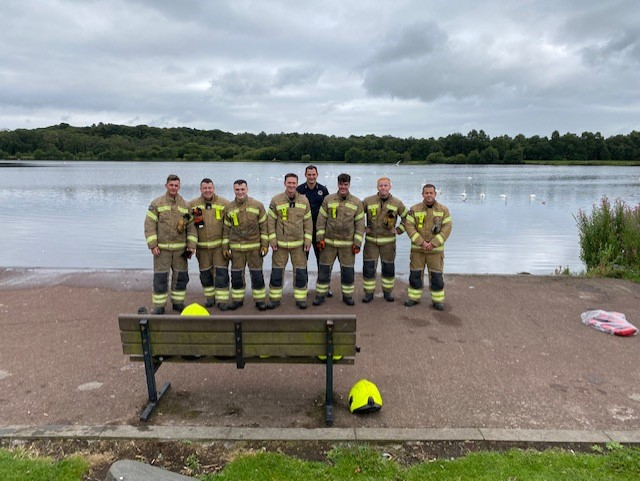 SFRS_Lan's tweet photo. Coatbridge Amber Watch were at Drumpellier Park on Sun running a Water Safety Initiative🛟
Crews demonstrated the lightweight portable pump and hose inflation kit and showed families how to use hoses and throwlines. Working towards a #SaferSummer for our community.
#staywatersafe https://t.co/63CUenssT4