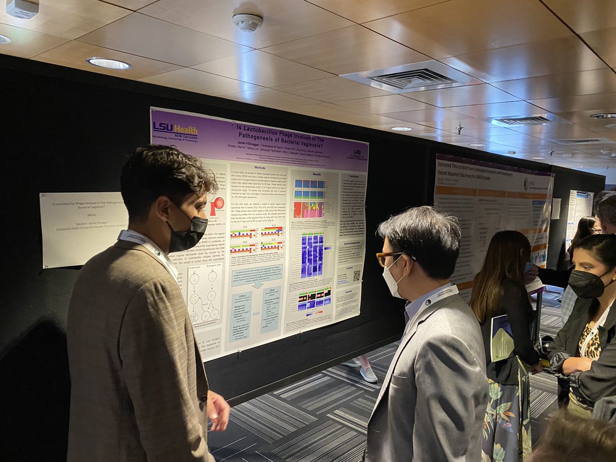 Very cool data 😎 on #lactobacilli #phage and incident #bacterialvaginosis presented by Jacob Elnaggar <a href="/idsog_org/">IDSOG</a> from poster session today! #IDSOGmtg 

<a href="/ChristinaMuzny/">Christina Muzny, MD, MSPH</a>