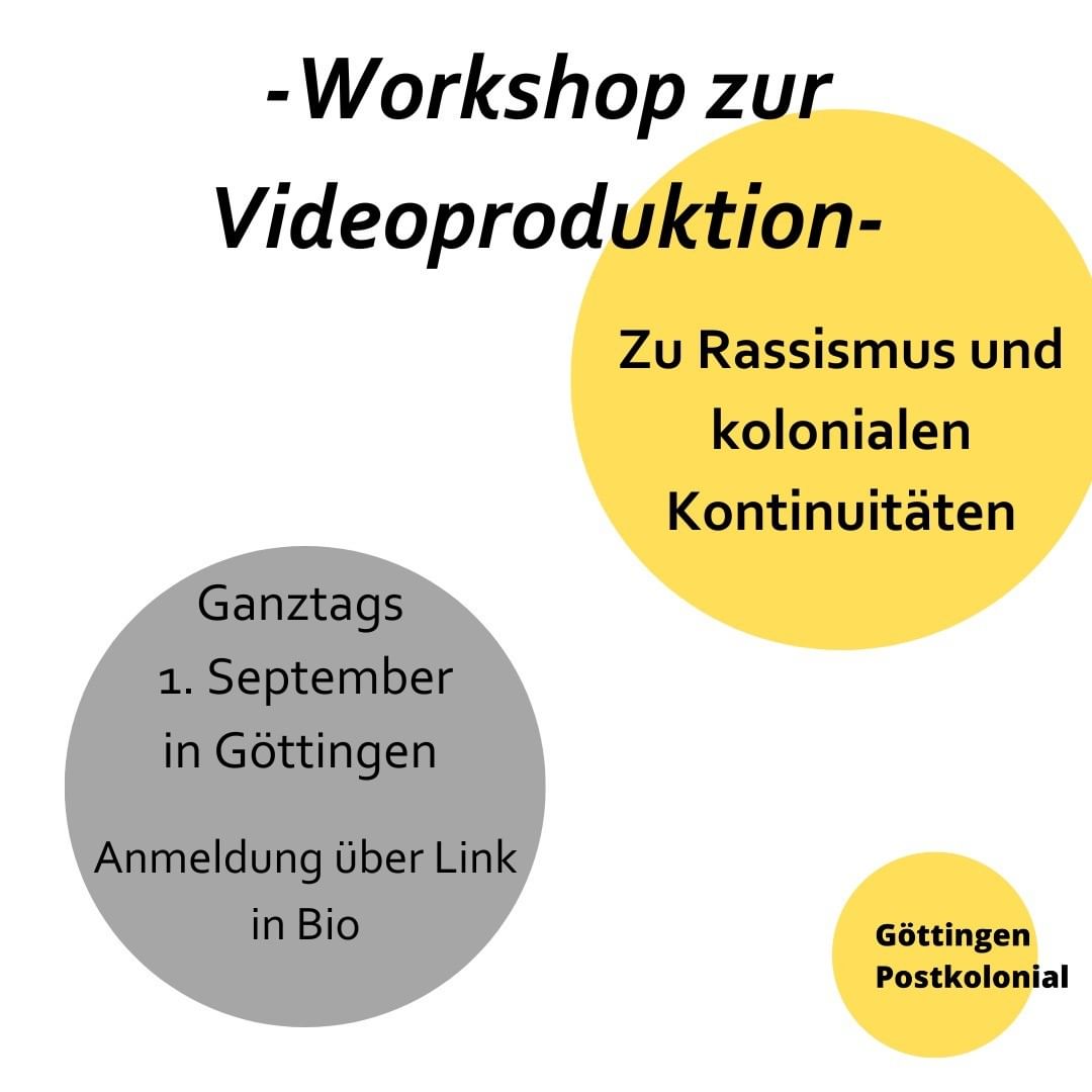 goettingenpost1's tweet photo. Wir bieten einen Workshop für #Videoproduktion zu #Rassismus und kolonialen Kontinuitäten in #Göttingen am 1. September an. Dazu kooperieren wir mit Globocut (https://t.co/7s9HKYQN4x) - Moderation durch @SarahB19996771. Hier könnt ihr Euch anmelden: https://t.co/t1pJwJrx6s https://t.co/vnev6vzpgW