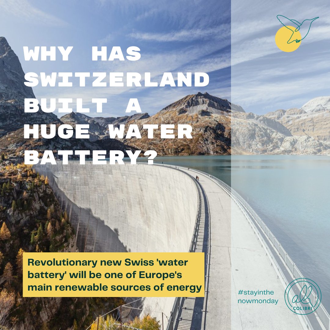 💧A #waterbattery or pumped storage power plant is a type of hydroelectric energy storage. 

 The plant has a total power output of 900 MW, enough to power as many as 900,000 homes!
 
It will be a major energy stabilizer for Switzerland and Europe’s energy grids💡