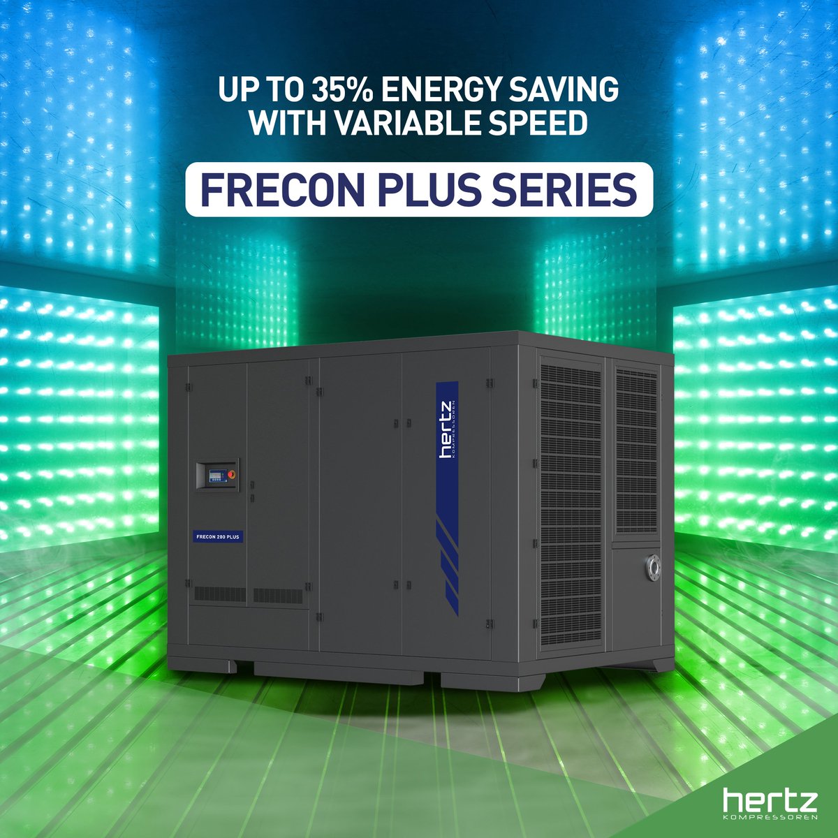Up to 35% energy saving with variable speed and directly coupled drive system.

#hertzkompressoren #aircompressor #tools #compressor #industrial #screwtypecompressor #reciprocatingcompressor #sustainability #productivity #rotary #engineering #technology