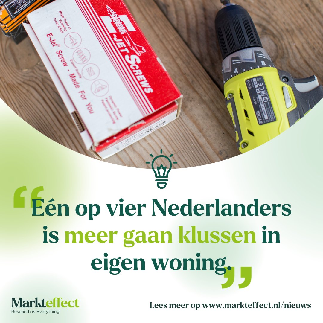 Uit onderzoek van badkamerspecialist <a href="/SaniwebNL/">Saniweb</a>  blijkt dat men meer is gaan klussen in de eigen woning en voornamelijk vanwege een recente verhuizing.

markteffect.nl/nieuws/259/een…

#research #klussen