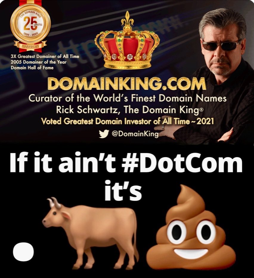 DomainKing's tweet image. Web 3 CHOSE DOTCOM!!

The sale of NFTs .COM brings attention to both #Domains &amp;amp; #NFTs

Buying power: Today 650 #BTC 8 months ago 217. 

Let me point out that not only are #DomainNames the most powerful &amp;amp; original #NFT it’s also the one that produces income &amp;amp; can be life-changing.