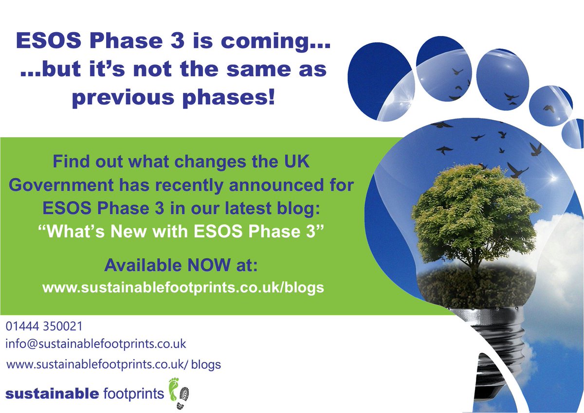 SfLtd's tweet photo. ESOS Phase 3 is coming! Find out what changes the UK Government has introduced for phase 3 in our new blog: "What's New with ESOS Phase 3" available now at: https://t.co/lrnuOZYDoQ
#ESOS #ESOSPhase3 #energy #energyefficiency #saveenergy #reduceenergy #sustainability https://t.co/CJmfZ4e3BN