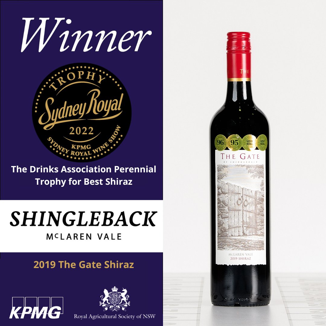 The Drinks Association Perennial Trophy for Best Shiraz in 2022 has been awarded to <a href="/ShinglebackWine/">Shingleback Wine</a> <a href="/drinksasn/">Drinks Association</a> #RASNSW #SydneyRoyal