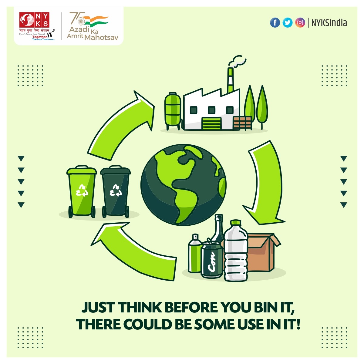 MYBharatHQ's tweet photo. Only recycling can make future healthier!

#recycle #cleanindia #healthy #lifestyle #swachhbharat https://t.co/Mcc1cfD04y
