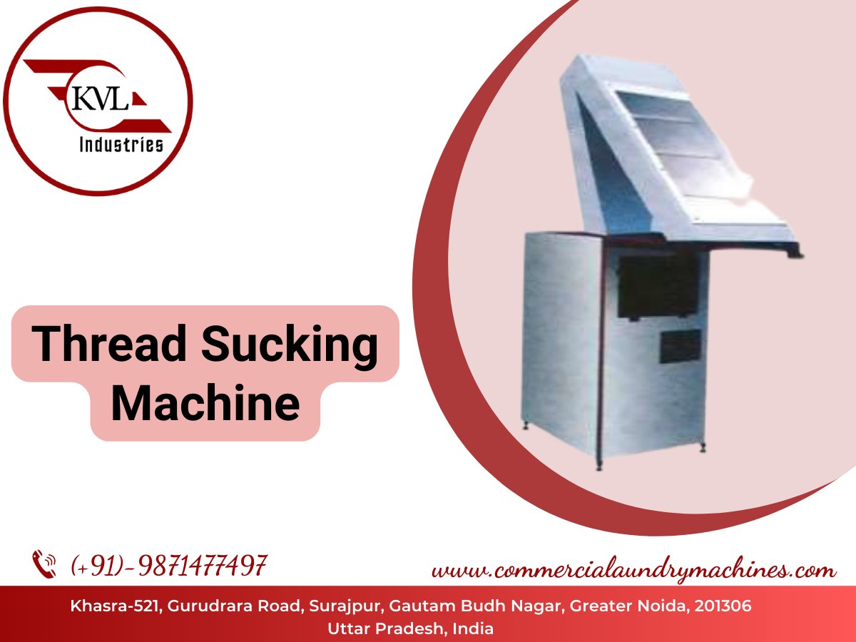 KVLIndustries1's tweet image. We are offering the best quality Thread Sucking Machine with the following specifications at K.V.L Industries.
Specifications: 
📌 Saves valuable floor space and reduces labor costs considerably.
📌 5 HP 3 Phase motor.
*****
#kvlindustries #washer #threadsuckingmachine