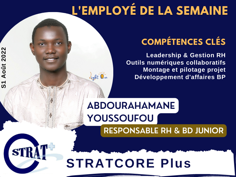 StratSarl's tweet photo. 💥 #Employé de la #Week 
👉Responsable RH, Youssoufou Abdourahamane  est également BD Junior, ayant déployé son expertise en tant que chargé M&amp;E sur des projets en cours avec le MCA/MCC et CATALYZE F4R.
#Son #défi #2022: Mesure d'Impact des projets internationaux à impact social https://t.co/rLsmx75Hzm