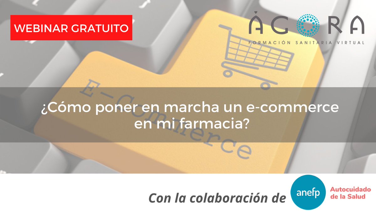 agorasanitaria's tweet photo. ¿Cómo poner en marcha un #ecommerce en mi farmacia? En el próximo webinar organizado por @agorasanitaria y @anefp_org abordaremos el desarrollo de un modelo de #ecommerce adaptado a las diferentes tipologías de farmacias. ✍️¡Súmate a la #digitalización! https://t.co/RpDlrJSVzf https://t.co/NjjH4ADWWw