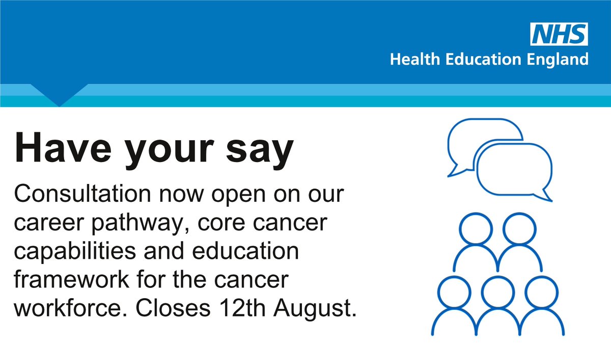 We have launched a consultation on our draft career pathway, core cancer capabilities and education framework for the #cancer workforce. Have your say by viewing the framework and completing the survey hosted by @skillsforhealth : orlo.uk/ZVPsr