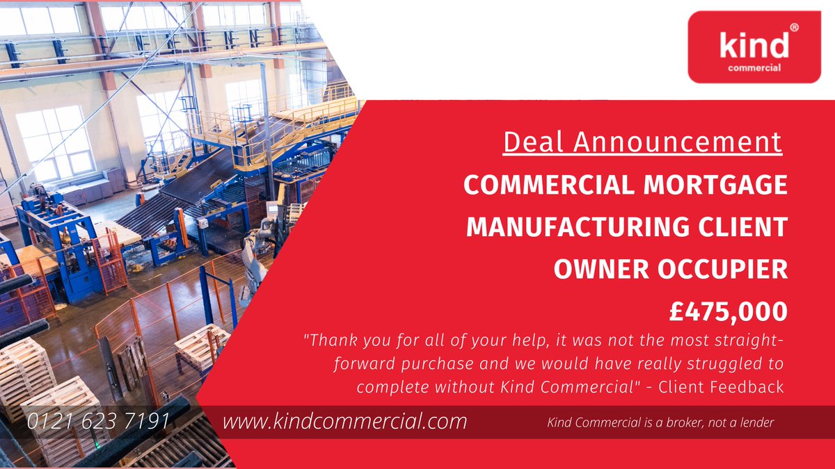 Very pleased to be able to share another Deal Announcement – this time for a Manufacturing Client who needed a Commercial Mortgage in Worcestershire.