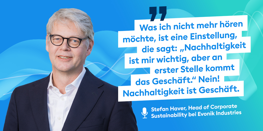 Neuer Podcast: Entschieden Nachhaltig - #01 mit Stefan Haver von Evonik. Wie schafft ein Chemie-Unternehmen, nachhaltiger zu werden? Wo fängt man an? Wie nimmt man alle mit? Und was kostet das Ganze? Hört rein: open.spotify.com/show/2UHemviY9… #podcast #sustainablefinance #nachhaltigkeit