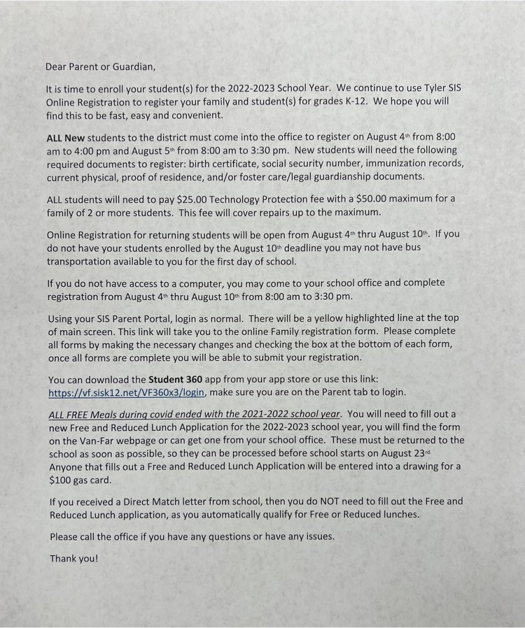 john_fortney22's tweet photo. Registration will begin today for new and returning students. Please read the letter below for more information. Returning families will be receiving an email this around 8:00 to begin registration. https://t.co/irjb9rh8wO
