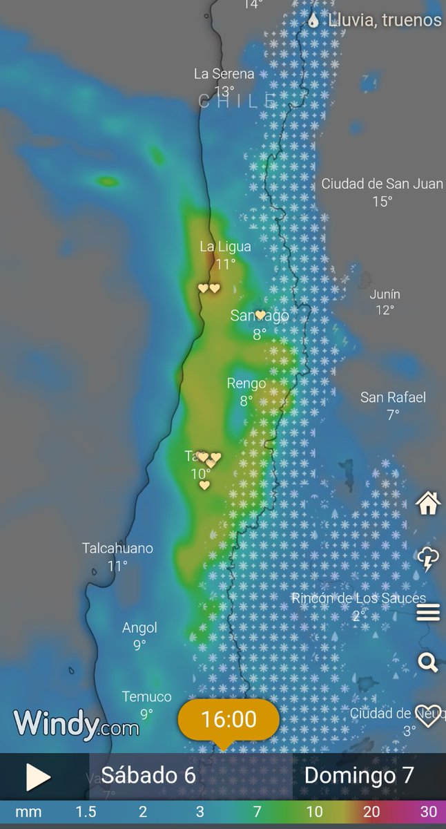 EdoWeatherman's tweet photo. Montos de 🌧️ por región 6-7 de agosto.

Región de Coquimbo (desde Ovalle). 1-15 mm.
Región de Valparaíso. 15-45 mm.
Región Metropolitana. 10-35 mm.
Región de O'Higgins. 10-35 mm.
Región del Maule. 15-45 mm.
Región de Ñuble. 10-30 mm.
Región Biobío. 10-30 mm.
Zona sur. 10-25 mm. https://t.co/sjCf4KFhpR