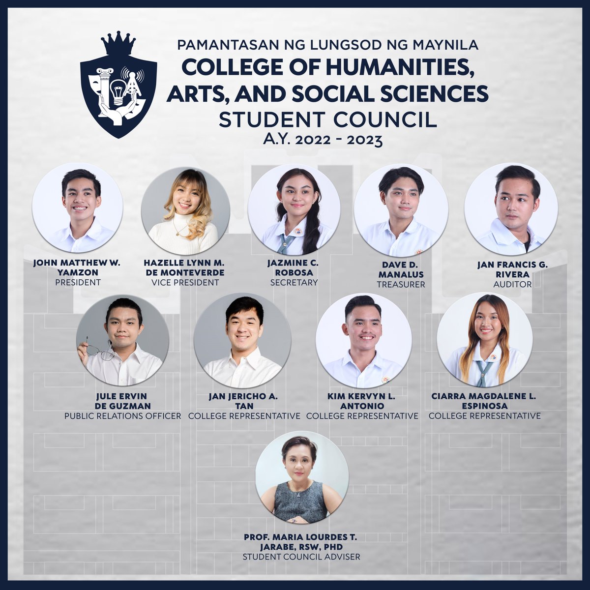 plmchasssc's tweet photo. The long wait is over!

With great pride and honor, the College of Humanities, Arts and Social Sciences - Student Council would like to introduce you to the official Executive Committee with the council's Faculty Adviser... https://t.co/ba77xBHIb6