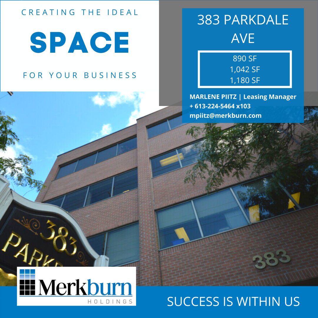 Merkburn's tweet photo. Professional office building suitable for a wide range of users. Many great amenities in the area including banks, restaurants, and specialty boutiques.  Call us for a tour today! 613-224-5464  #ottawacre #cre #commercialrealestate #officespace https://t.co/6q3px9Un68