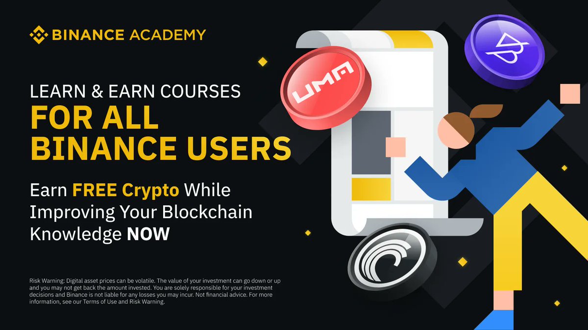 Introducing a new round of #Binance Learn & Earn! All verified users can  earn free crypto by completing the online courses and quizzes; all you have  to do is: 🔸 Read the