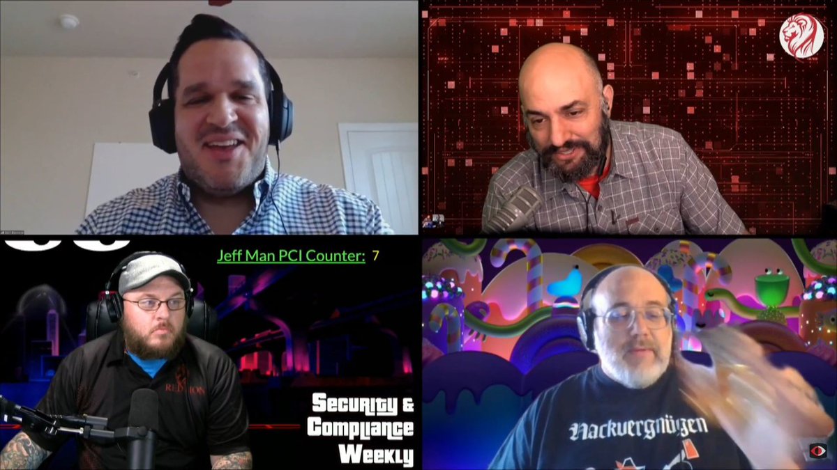 redlionsec's tweet photo. #TBT On this #SCW, @MrJeffMan and @Csp3r talk to @Alain_Espinosa  about security monitoring.

Watch: https://t.co/RDBQNjrQa3

#SCW49 #Cloud #CloudSecurity #PCI #SIEM #SOAR #Ransomeware https://t.co/0SPhDhKtCe
