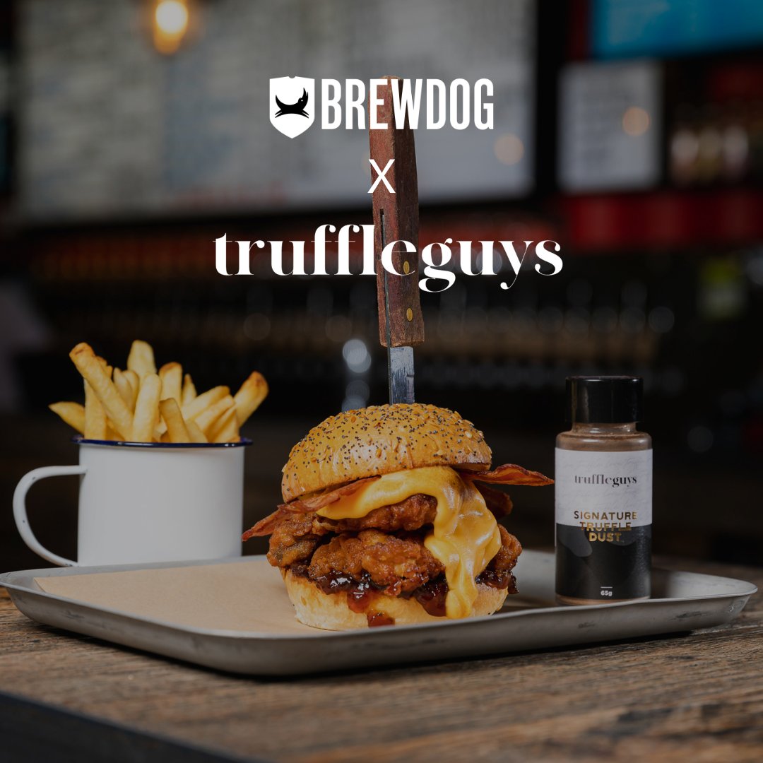 Brewdog Old Street Our New August Special Has Landed This Month We Ve Got The Mark Truffle O Burger With Crispy Chicken Thighs Smoked Streaky Bacon Smoked Applewood Cheese Sauce Amp Black