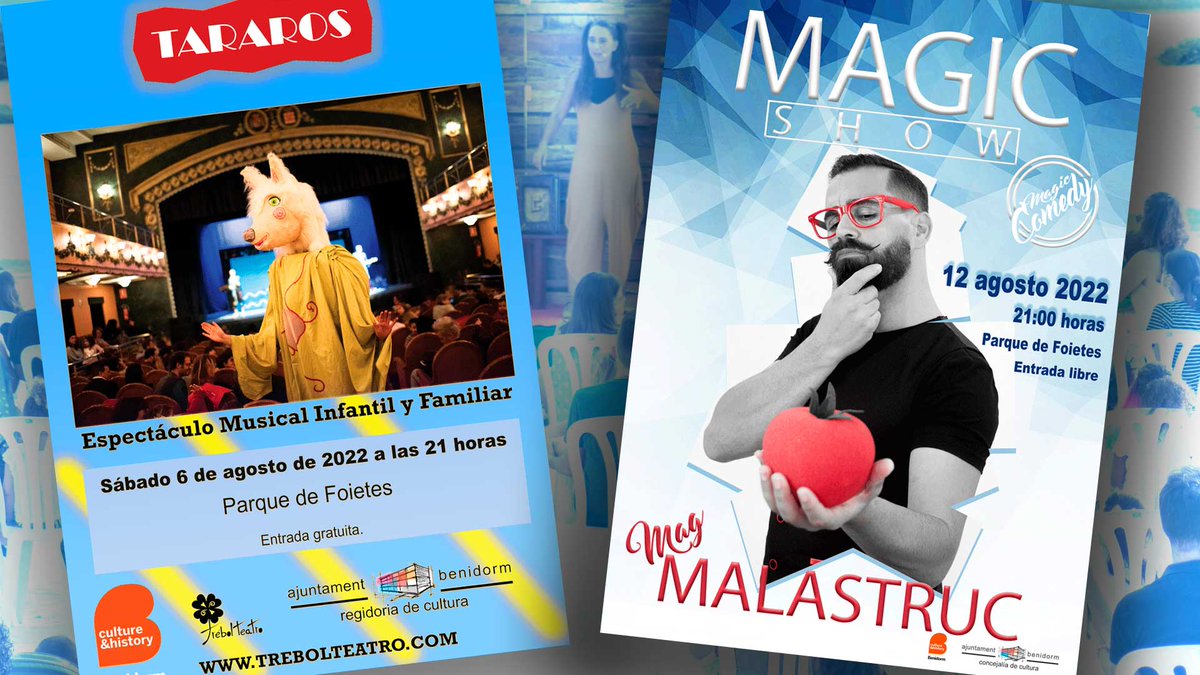 Cultura programa un espectáculo musical y un show de magia en el Parque de Foietes  
🔵La Concejalía de Cultura del Ayuntamiento de #Benidorm ha programado para el próximo sábado 6 y el viernes 12 dos actividades dirigidas a público de todas las edades