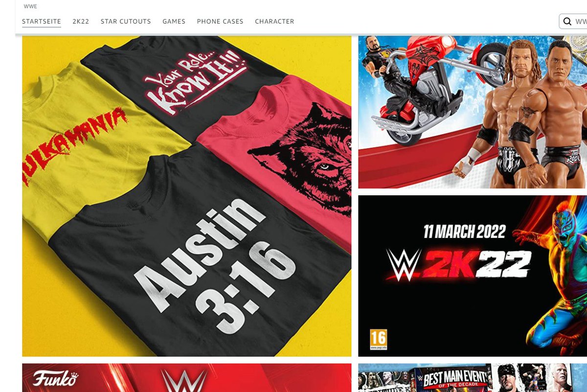 Hey <a href="/WWEDeutschland/">WWE Deutschland</a> der Link auf den T-Shirt-Bereich in eurem Amazon-Store ist kaputt