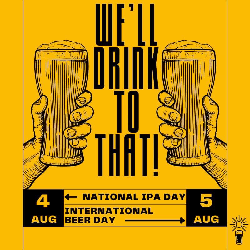 🍻 We'll Drink To That! 🍻

Gather your friends, enjoy your favorite brews on National IPA Day and International Beer Day AND purchase your tickets for Summer Swelter!

🎟 beerfests.com/events/summer-…

#ipaday #internationalbeerday #swelterbeer #njbeer