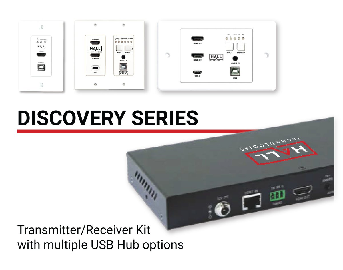 HallTechAV's tweet photo. Discovery is an #HDBaseT wall plate transmitter + receiver kit that pairs natively with soft-codec video conferencing applications like Zoom, Teams, Skype, WebEx, & more. https://t.co/ga9kRojjp3
#TheHallWay #HalltechAV #Discovery #VideoConferencing https://t.co/Xye74mrrwL