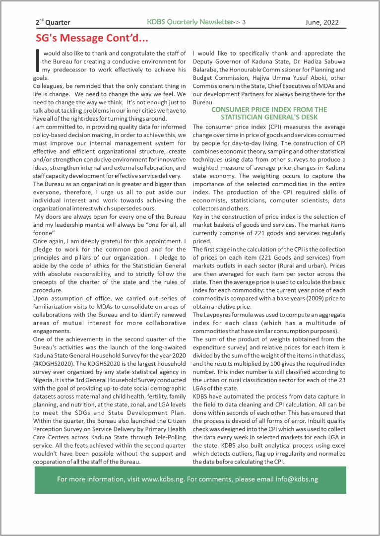 KDBStatisticsNG's tweet photo. KDBS quarterly Newletter for Second Quarter  2022
@GovKaduna, @DepGovKaduna, @kadunaohos @k https://t.co/7J6qt6Cje9