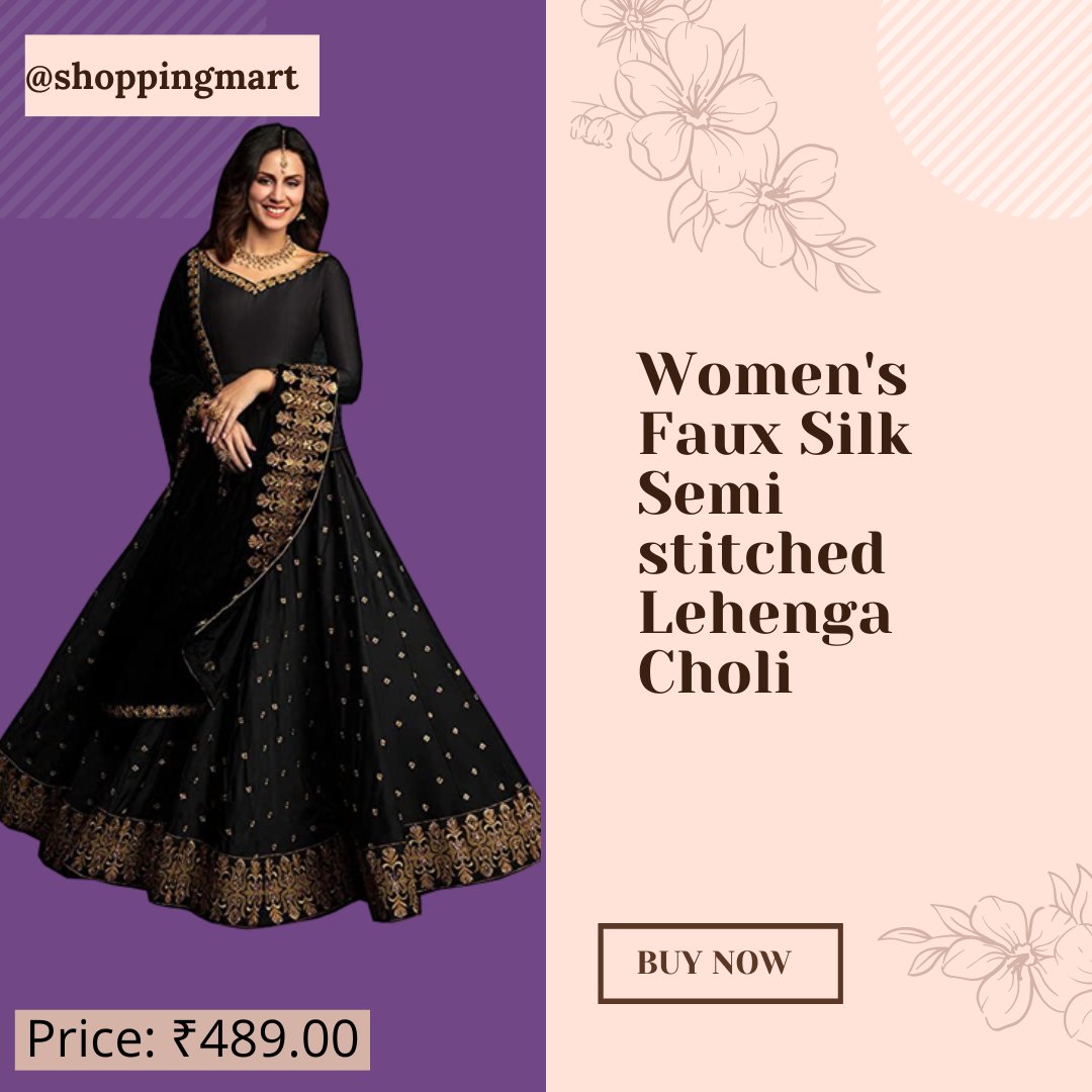 shoppingmart13's tweet photo. PURVAJA Women's Faux Silk Semi stitched Lehenga Choli.

comment for order now 
https://t.co/bAaeSOuq17
product information:
Semi-Stitched Lehenga Choli; Product Content: 1 Choli, 1 Lehenga, 1 Dupatta
#shoppingmart #lehenga #fashion #style #newtrend #black #trending #women #Online https://t.co/QJNLsmquIG