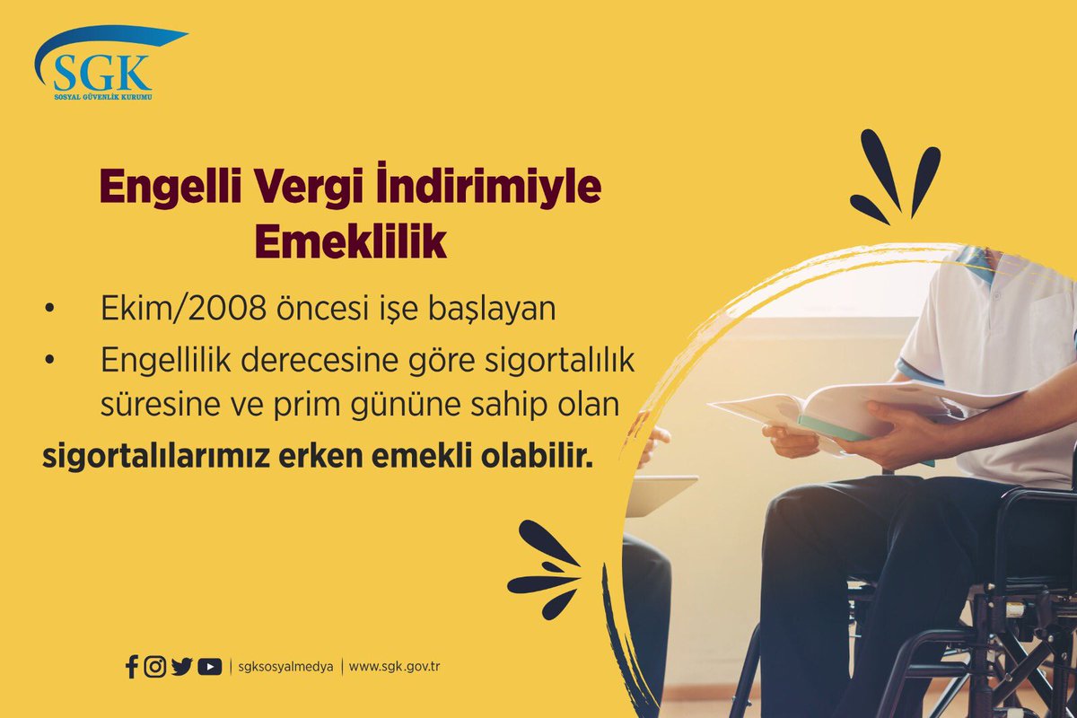Engelli vergi indirimi ile erken emekli olabilirsiniz.