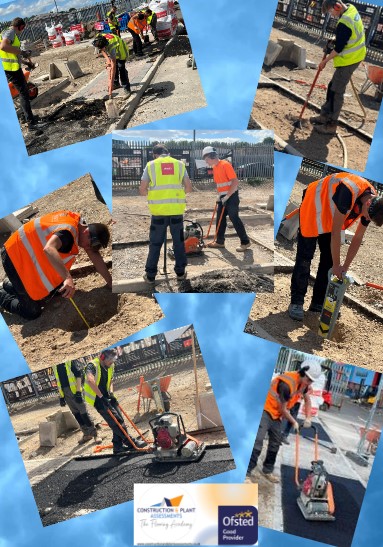 During their first week of groundworker training, these apprentices have been learning about excavation. They have broken out old tarmac, during excavations they have used the C.A.T &amp; Genny to locate underground services &amp; progressed to backfilling &amp; reinstating tarmac services.