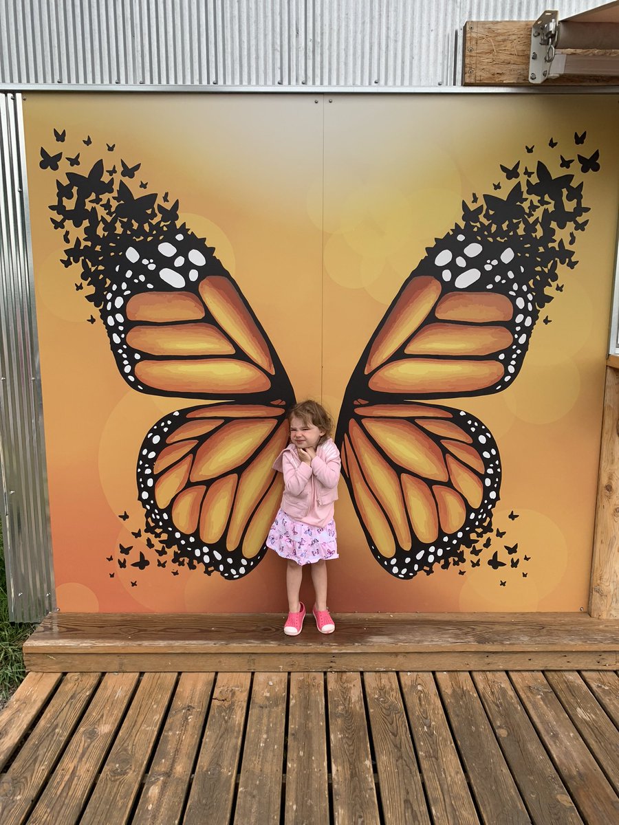 MsAlberty's tweet image. My daughter visiting the GT Butterfly house