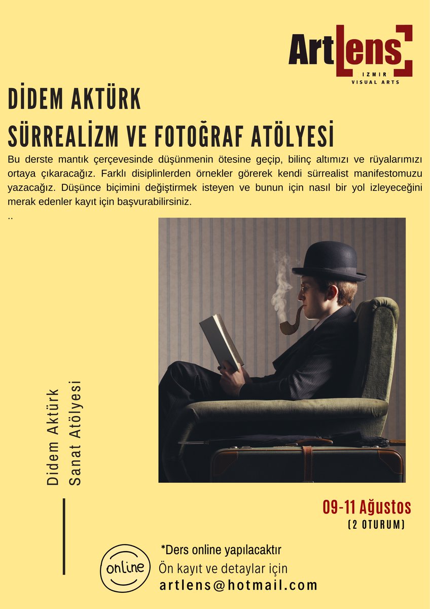atolyeArtlens's tweet photo. Detaylar ve Ön Kayıt için: artlens@hotmail.com https://t.co/A2kEFc2kNF