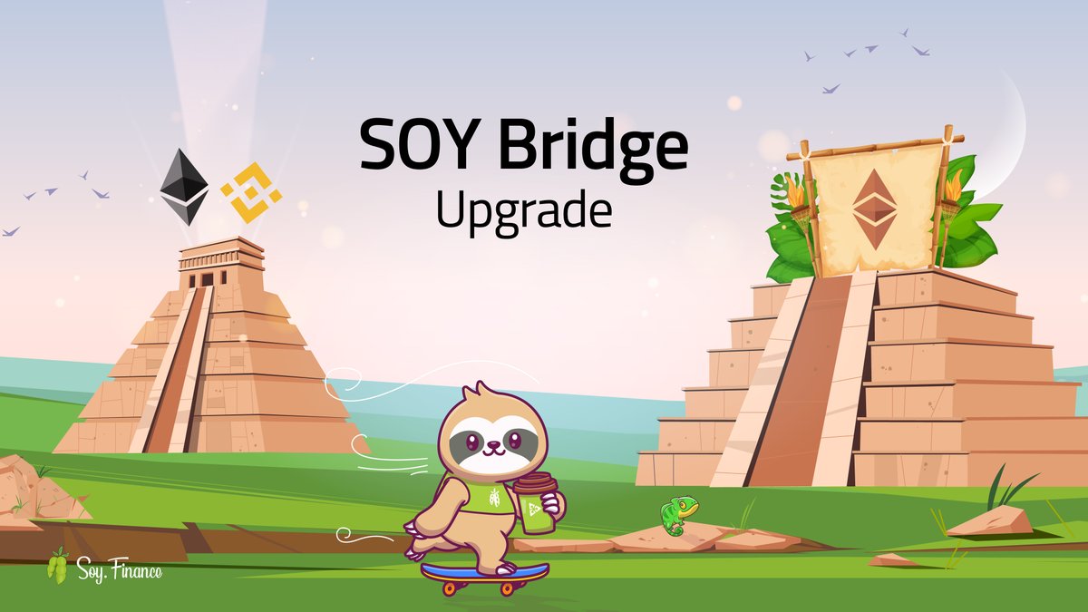 TheRealSloFi's tweet photo. We are dedicated to enhancing the Soy Finance ecosystem and making it even more accessible 🌱

Soy Bridge now allows transferring assets from #BinanceSmartChain &amp; #Ethereum to #EthereumClassic 🚀

🛹https://t.co/45Q0HAdpoY https://t.co/YvUeTXLv9A