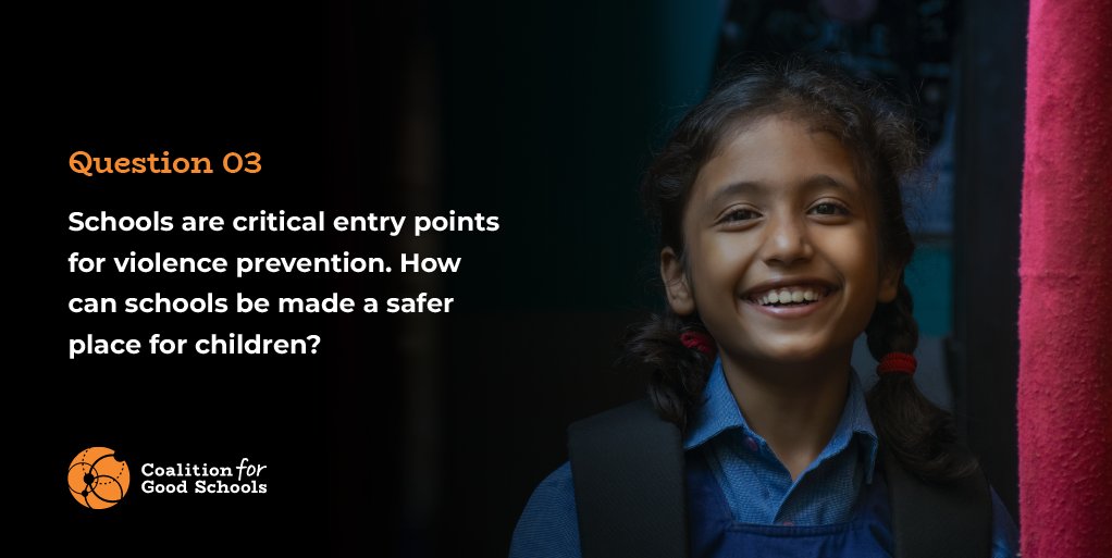 forgoodschools's tweet photo. Schools present a unique opportunity to prevent #VAC. How can we make schools safer for children? @RaisingVoices, @HakiElimu, @Aulasenpaz, and @INBreakthrough
#SaferSchoolsTogether https://t.co/ErVXTv8klN