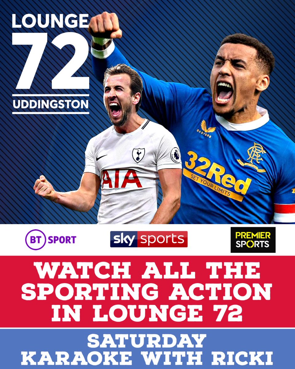 Nearly time for the weekend!!!
We’ve got all the major sporting channels so if it’s on the TV then we Will be showing it LIVE in Lounge 72.

Music Friday night 🎶 
Karaoke with <a href="/RickiNeill/">🇬🇧Ricki W Neill</a> on Saturday from 7pm 🎤 

Hope to see you soon!!!