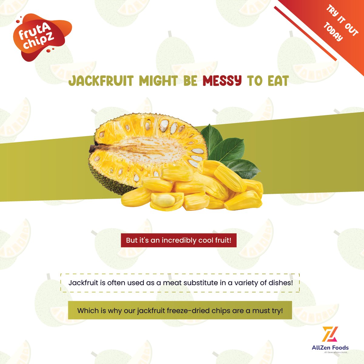 AllzenFoods's tweet photo. Jackfruit is used as a meat substitute! Which is why it's awesome! So don't miss out on freeze-dried jackfruit frutA chipZ

Now available on Amazon and Flipkart
https://t.co/WWy79OFXV1

#AllZenfoods #frutAchipZ #jackfruitchips #freezedried #snacksmart https://t.co/m6wYuAi3xX