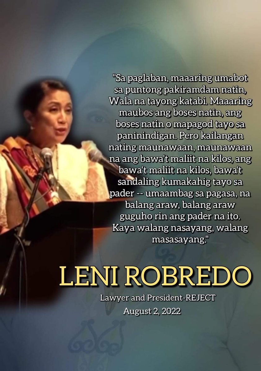 FaithandUnity86's tweet image. Hay..naku makipagmajong ka na rin LENI..Move on,move on din pag may time..
Acceptance is the key for a LOSER like YOU!