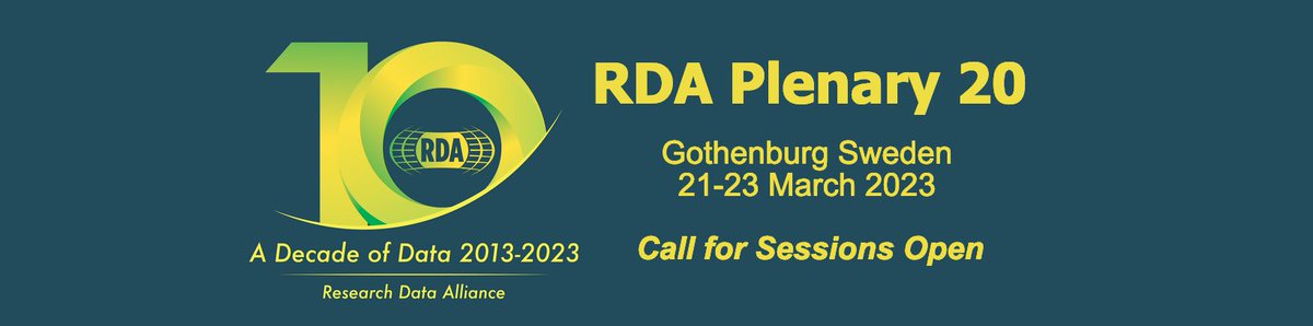 It's that time again! The Call for Sessions for RDA's 20th Plenary in Gothenburg, Sweden is now open.    bit.ly/3SpmE4j  #RDAPlenary