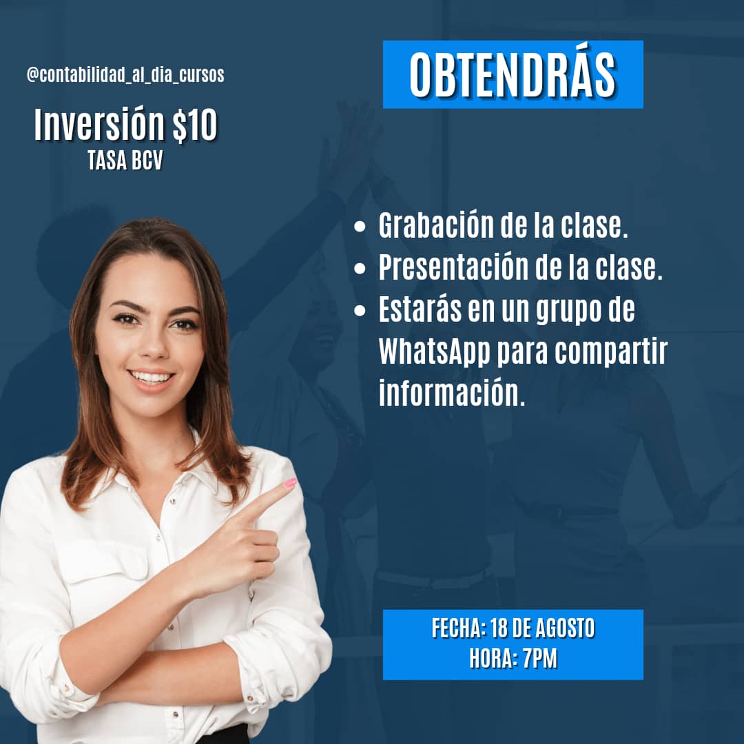 contable_aldia's tweet photo. ¿NO SABES COMO LLENAR LOS #LIBROSLEGALES ?
💕 Este taller es para ti
INVERSIÓN: $10 tasa BCV
Fecha y Hora: 18 de agosto a las 7:00 PM
VÍA ZOOM
#Contabilidad #Venezuela https://t.co/rwWDZFUhIB