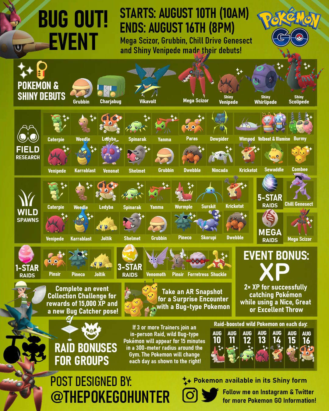 The Poke GO Hunter on X: &ldquo;Bug Out! Event in #PokemonGO 🐛🪲✨ The 