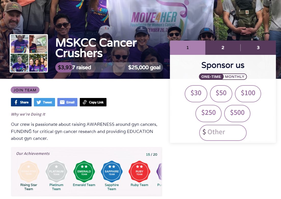Fumiko Ladd Chino, MD, FASCO (@fumikochino) on Twitter photo Just joined the <a href="/MSKCancerCenter/">Memorial Sloan Kettering Cancer Center</a> #Move4Her team on <a href="/GYNCancer/">FdtnForWomensCancer</a> with the goal to:
1⃣raise AWARENESS around #gynonc cancers
2⃣drive FUNDING for critical #gyncsm research
3⃣provide EDUCATION about #gynecologicalCancers
Donate today: move4her.raisely.com/t/mskcc-cancer… Just joined the <a href="/MSKCancerCenter/">Memorial Sloan Kettering Cancer Center</a> #Move4Her team on <a href="/GYNCancer/">FdtnForWomensCancer</a> with the goal to:
1⃣raise AWARENESS around #gynonc cancers
2⃣drive FUNDING for critical #gyncsm research
3⃣provide EDUCATION about #gynecologicalCancers
Donate today: move4her.raisely.com/t/mskcc-cancer…